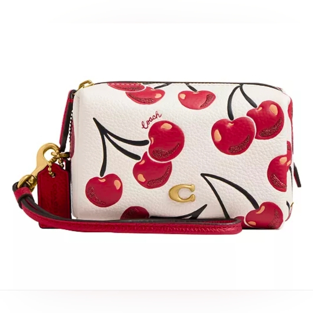 Coach Essential Mini Cosmetic Pouch Case With Cherry Print
